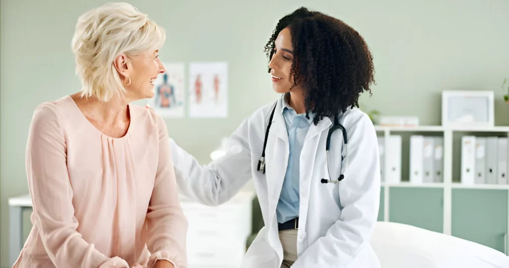 Provider discussing exosome therapy treatment options with a patient during a consultation